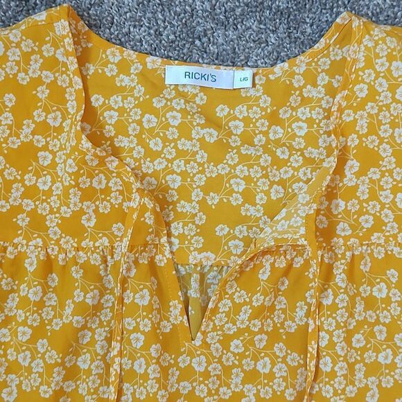 Like New Ricki's Size Large 100% Polyester Floral Print Top - Picture 9 of 11